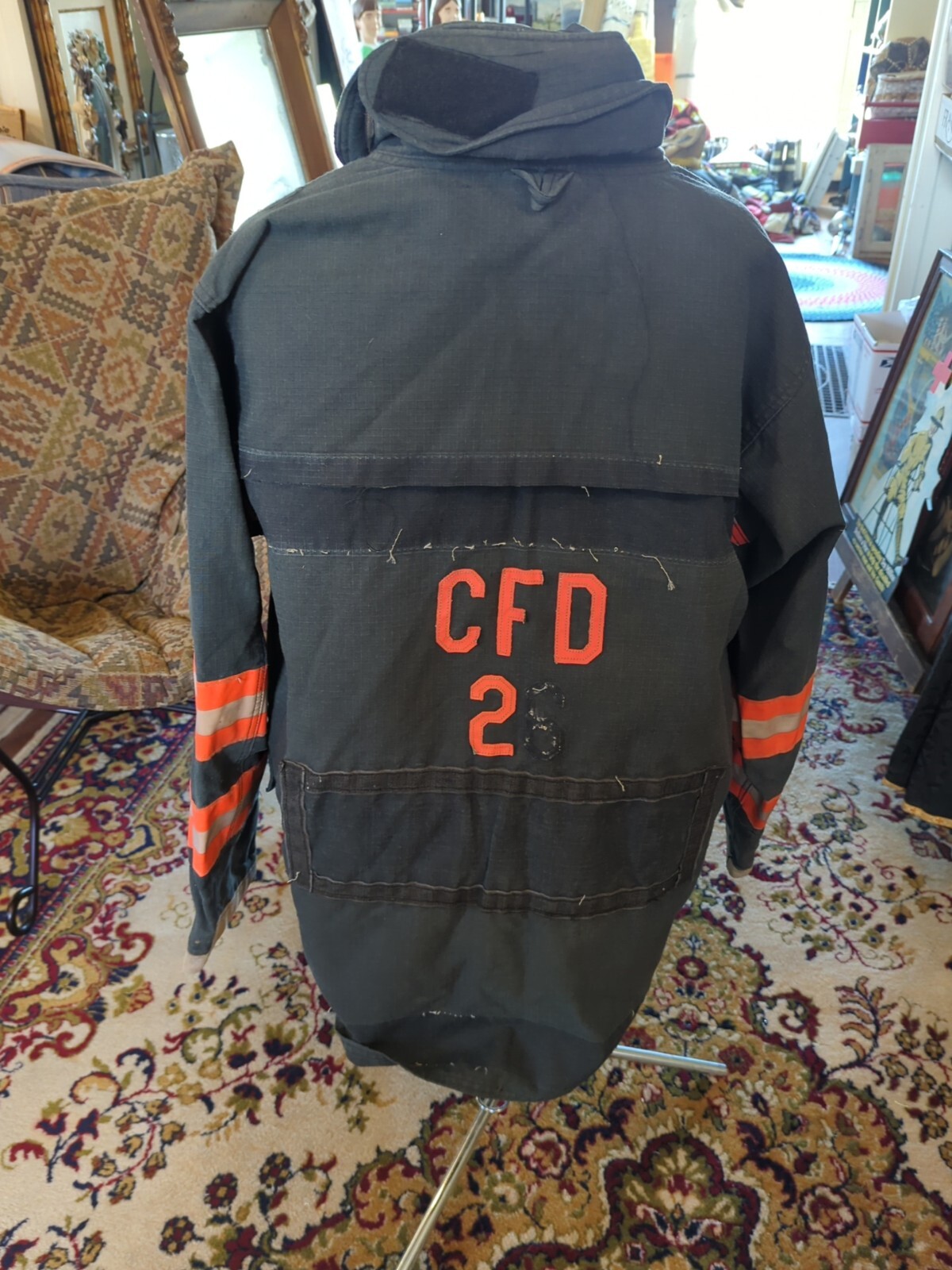Vintage Retired Firefighter Turnout JACKET FIRE COAT USED 44 X 35 SHELL ONLY!!