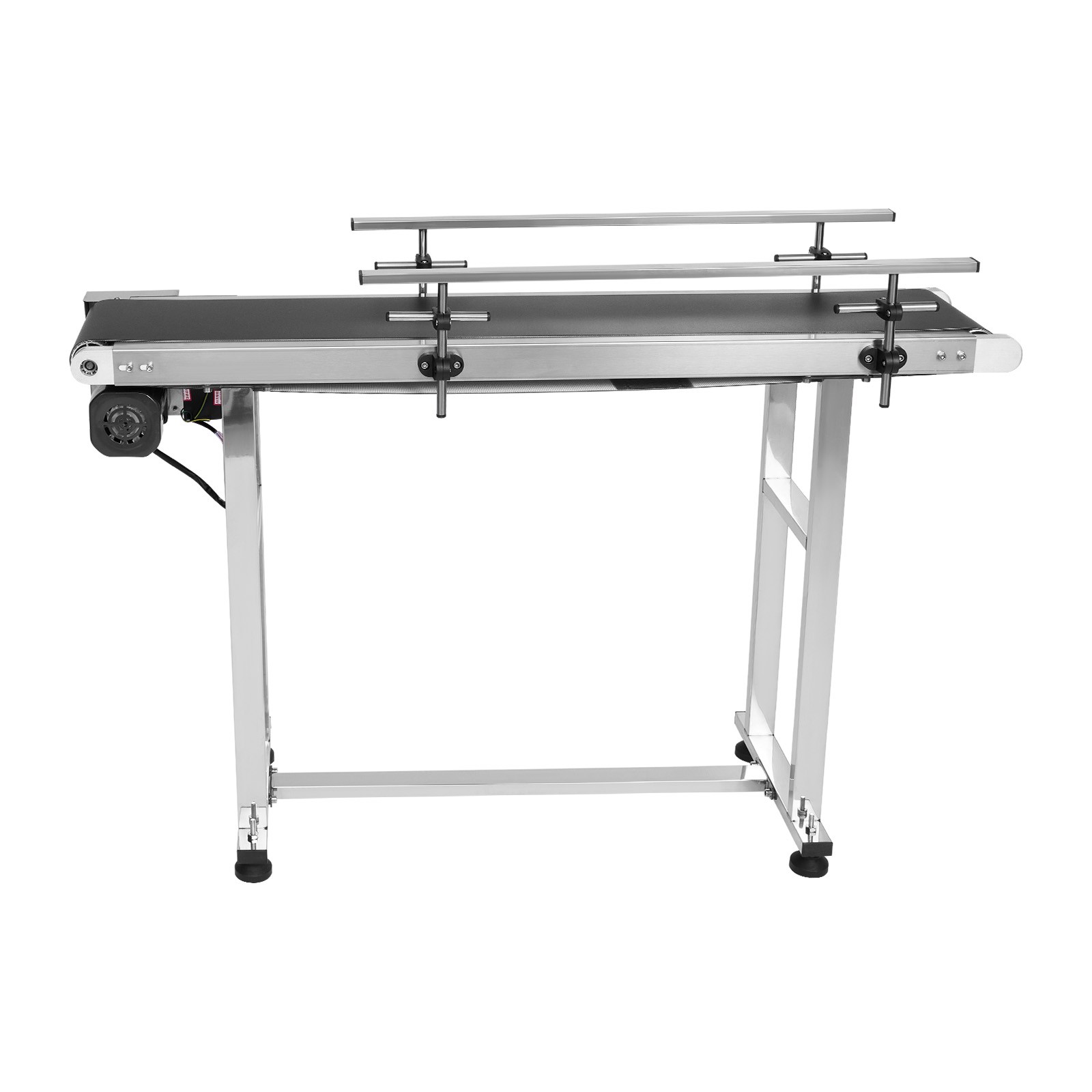 VEVOR Belt Conveyor PVC Stainless Steel Belt Conveyor 47″x7.8″ Double Guardrail