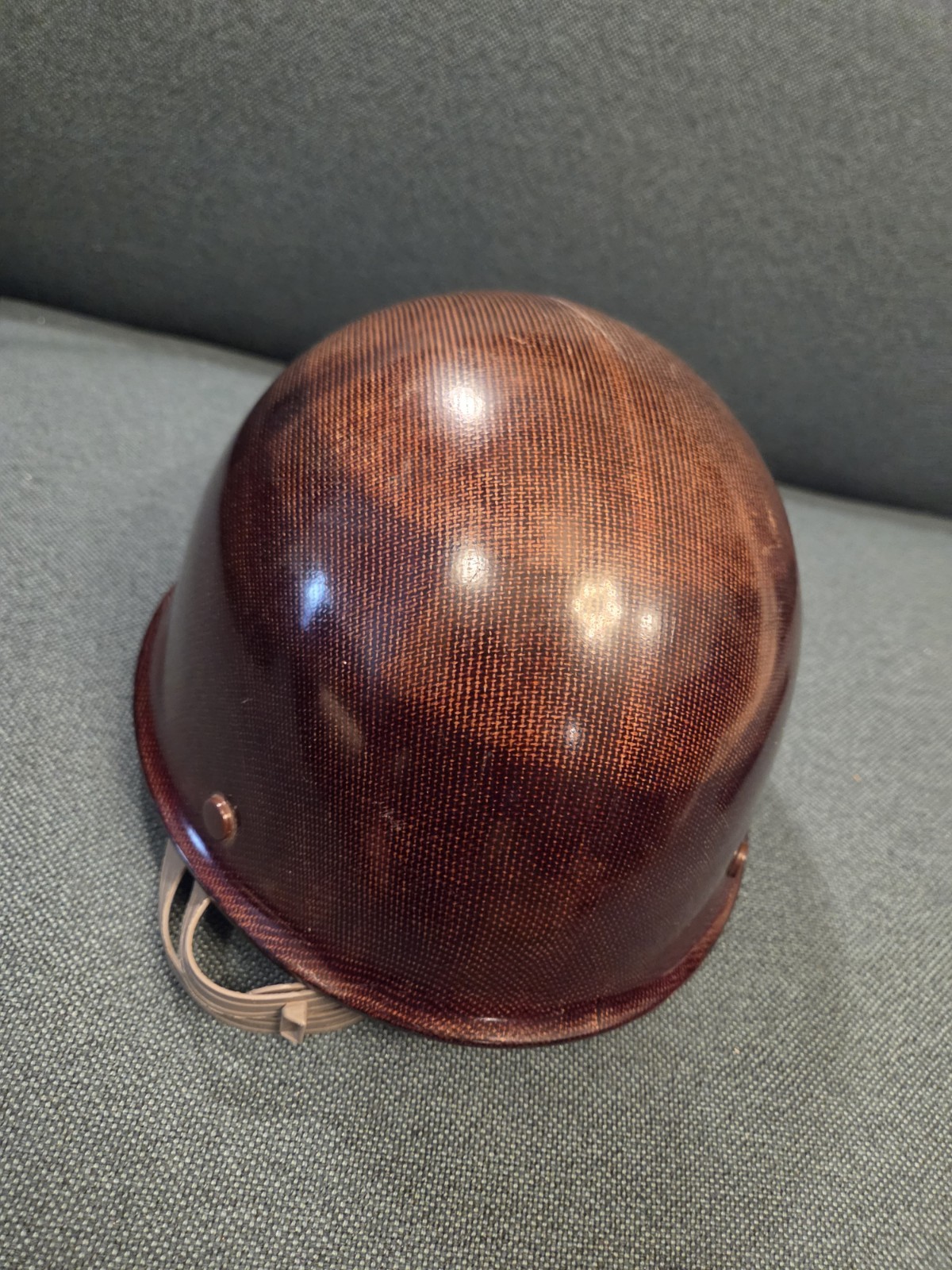 Vintage 1976 MSA Skullgard Fiberglass Brown Hard Hat USA Iron Steel Workers