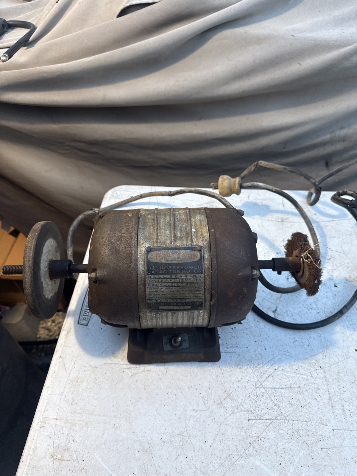 VINTAGE Craftsman 115v electric motor 1/2 hp/1750 RPM Model 115.6962. Needs Cord