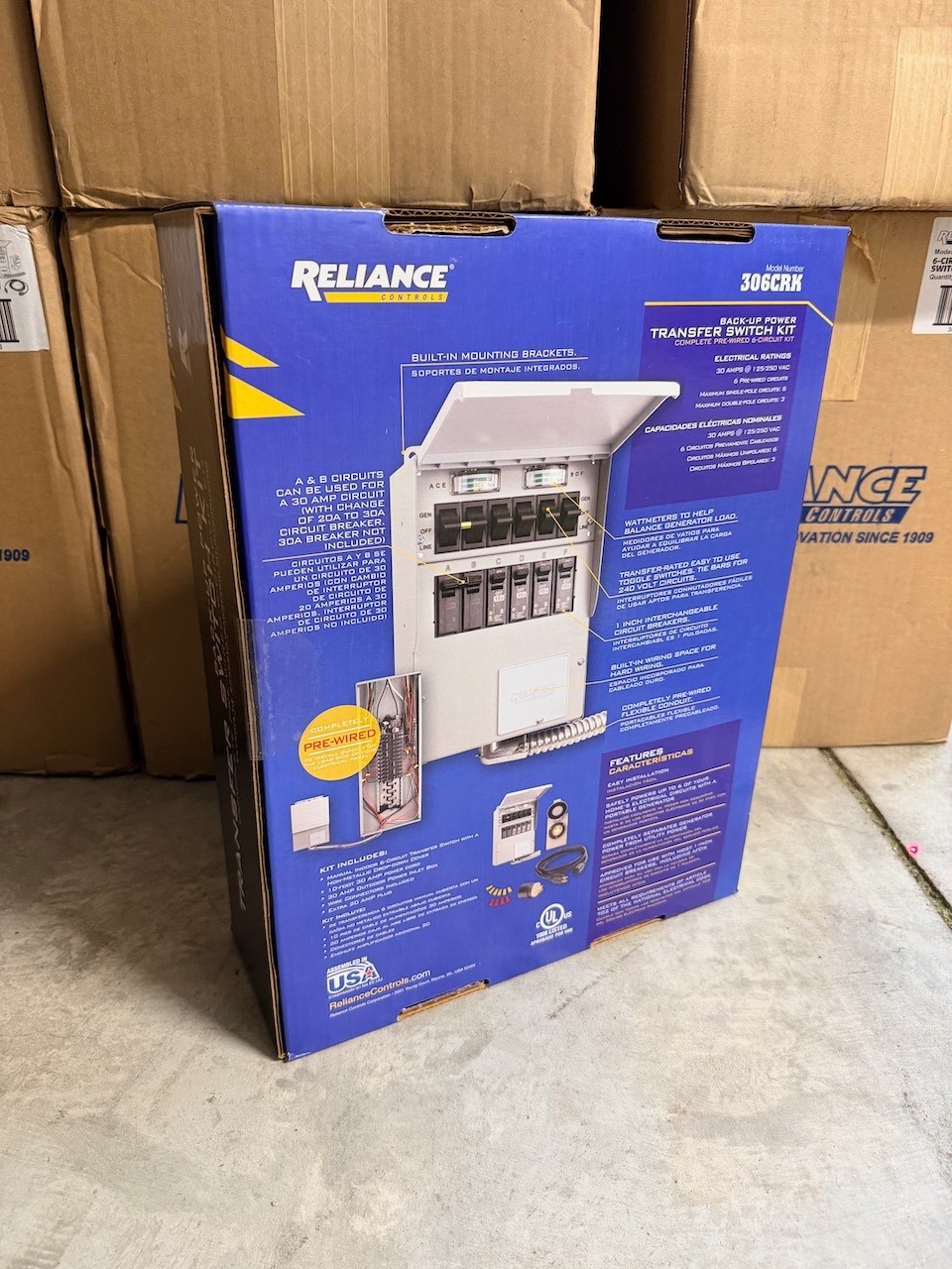 Reliance Controls 306CRK 30-Amp 240-Volt Generator Power Transfer Kit
