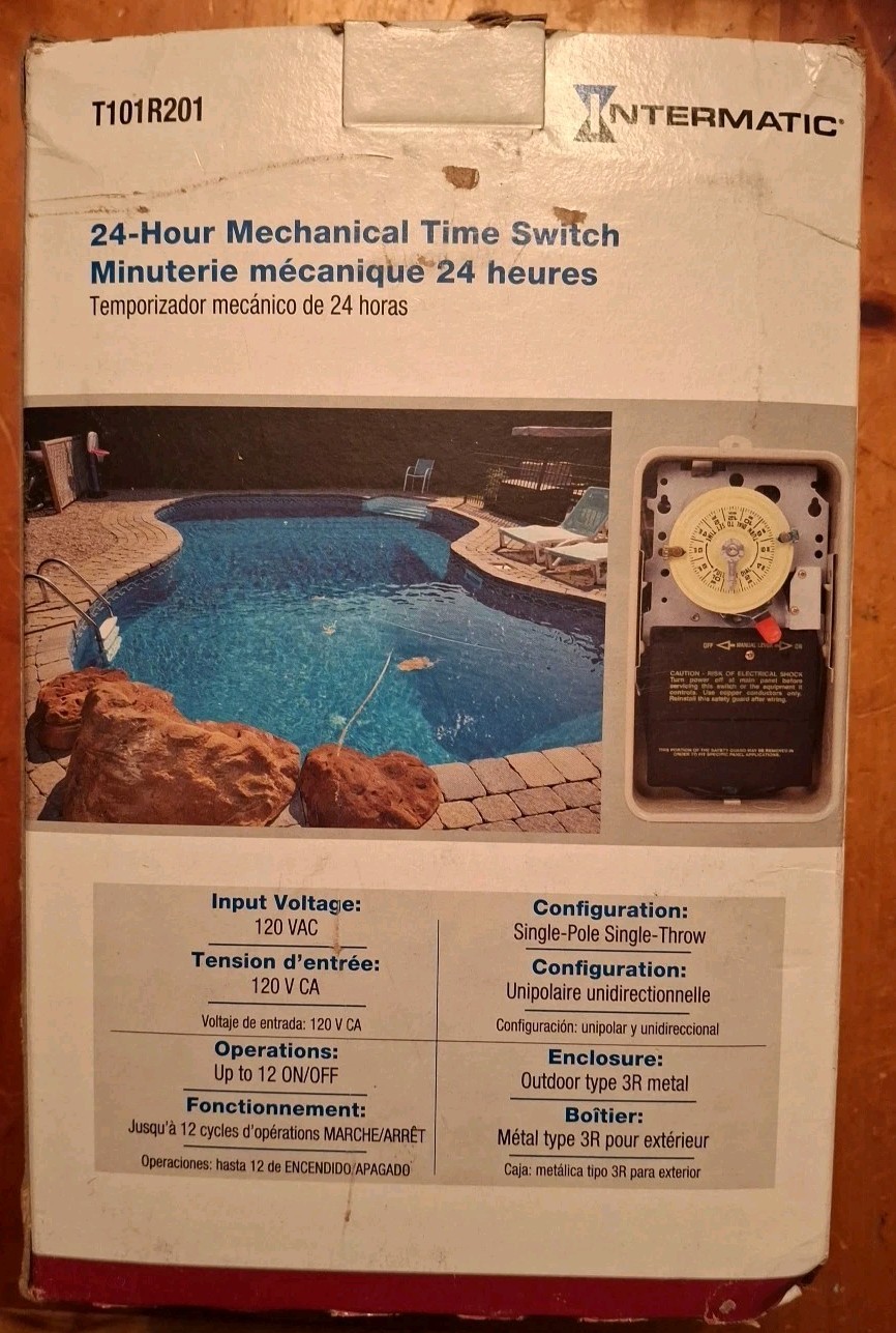 Intermatic T101R201 Time Switch 125 VAC 60 Hz 40 Amp SPST New