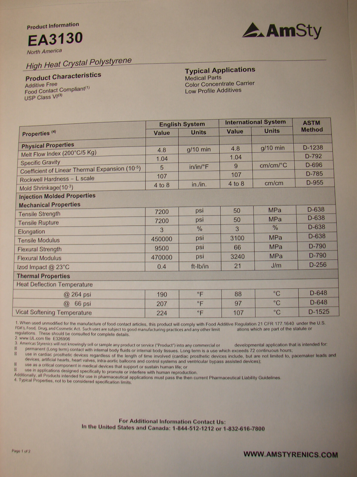AmSty Polystyrene Resin Transparent Clear Injection Molding Plastic Pellets 10lb