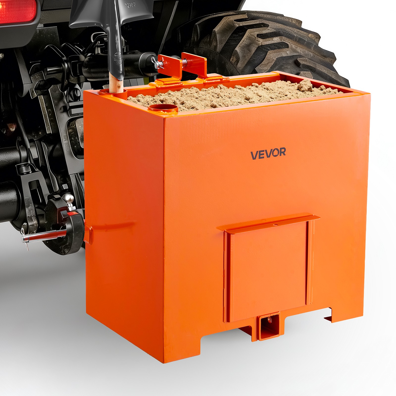 VEVOR Ballast Box 3 Point Category 1 Tractor Quick Tach Hitch 5ft³ 800lbs Orange