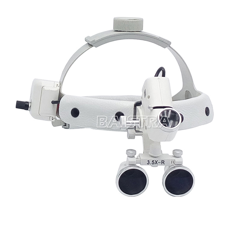 3.5X Medical Surgical Dental Binocular Loupes Headband Magnifier LED Headlight