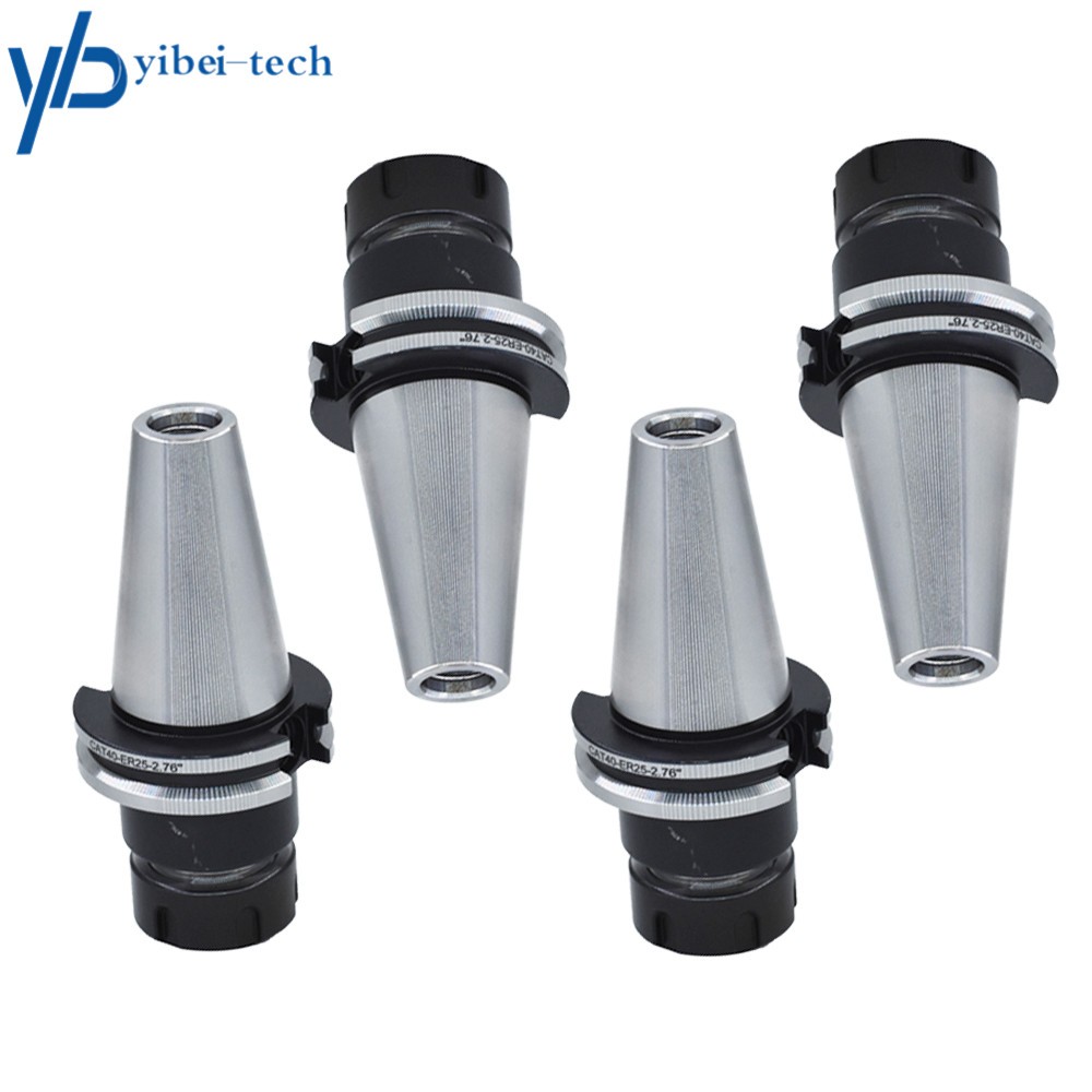CAT40 ER25 Collet Chuck W. 2.76″ Gage Length Chucks Tool Holder Set 4 Pcs
