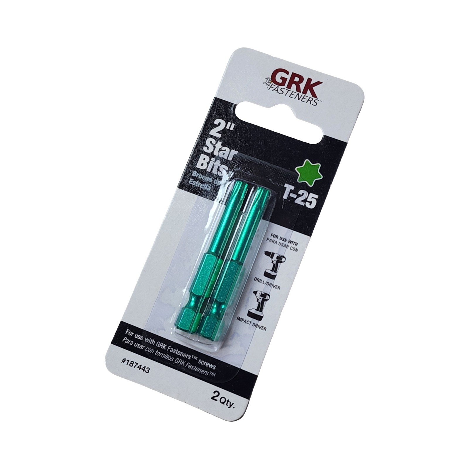 GRK Fasteners 2″ Star T-25 Driver Bits for GRK Screws – 2 Pack (4 Total Bits)