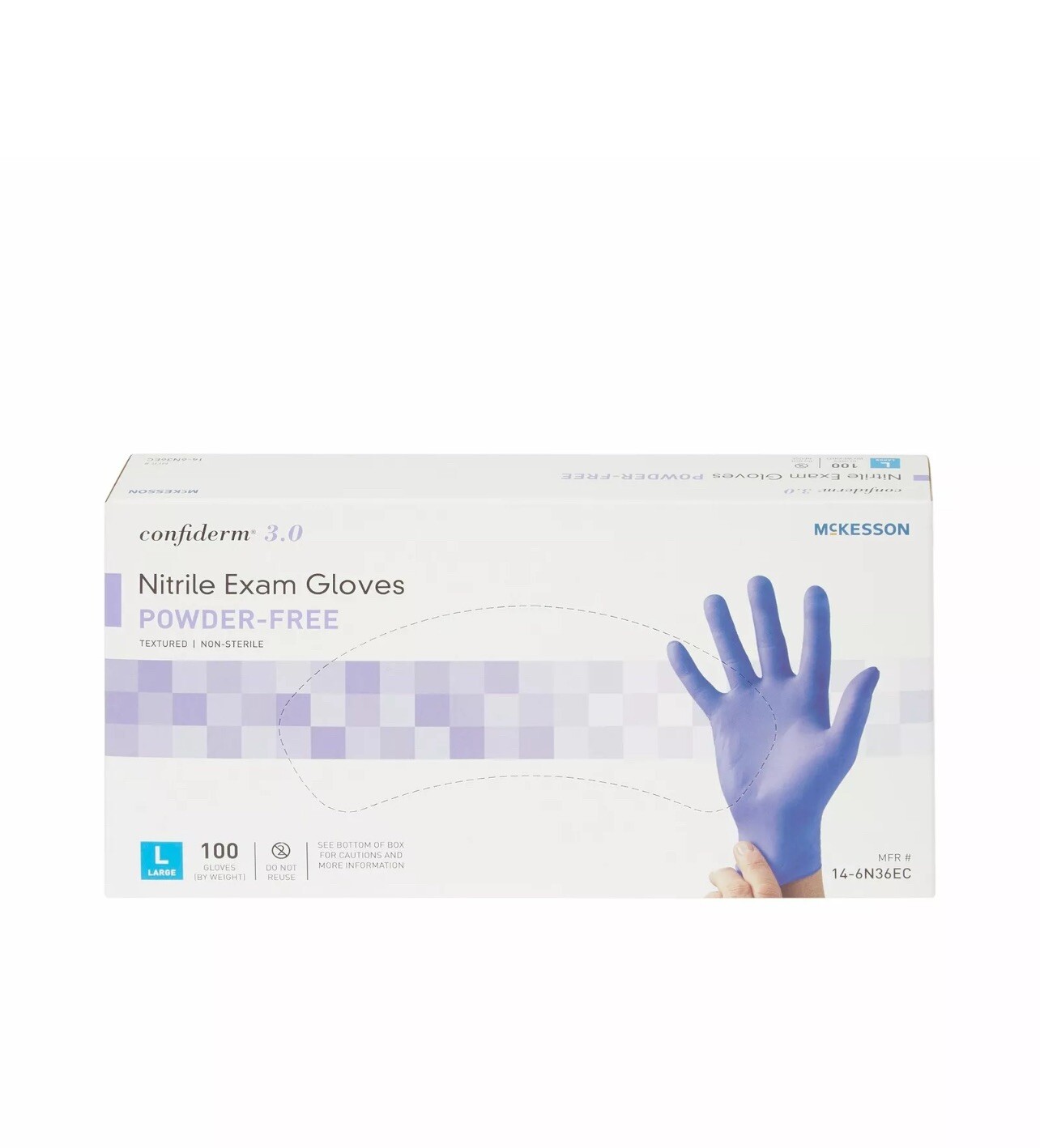 McKesson Confiderm 3.0 Nitrile Exam Glove LARGE 100 per Box / 10 Box Per Case