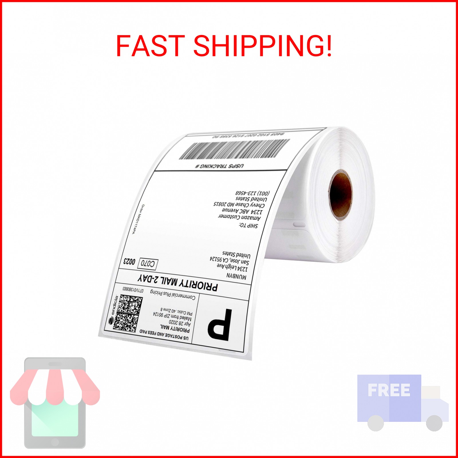 MUNBYN 4″x6″ Direct Thermal Printer Label, Shipping Labels Compatible with Rollo