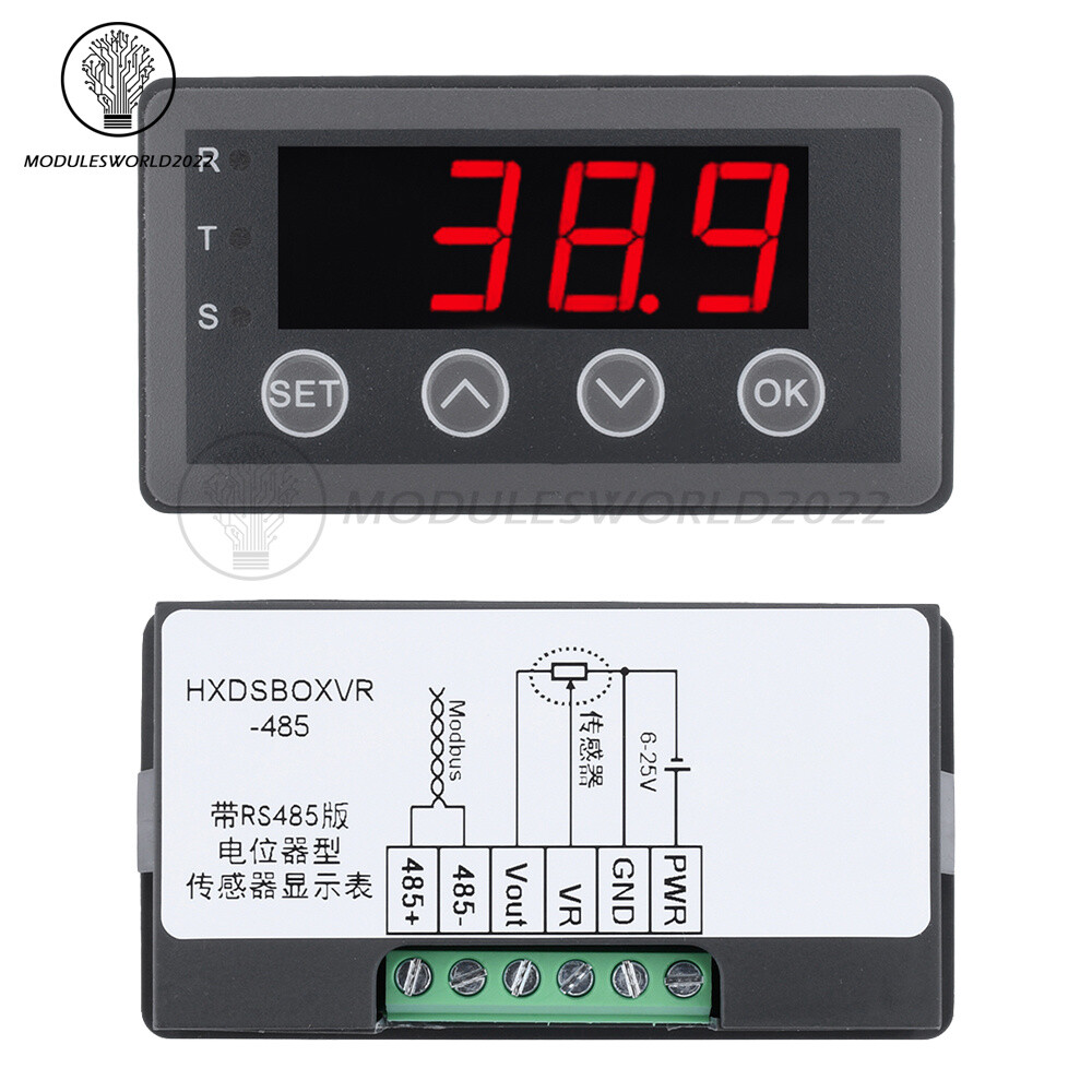 DC 6/8-25V 40/50mA 0.56″ 4-digit Tube Potentiometer Sensor Digital Display Meter