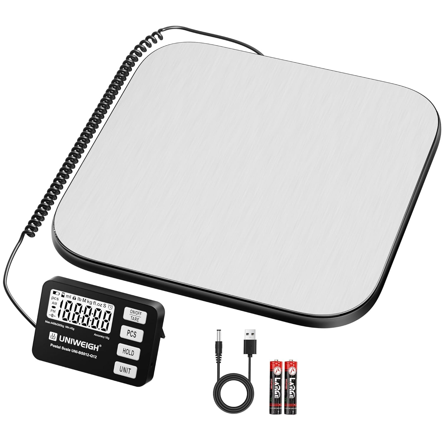 Shipping Scale 440Lb/0.35Oz Accuracy,Digital Postal Scale for Packages with Pcs/