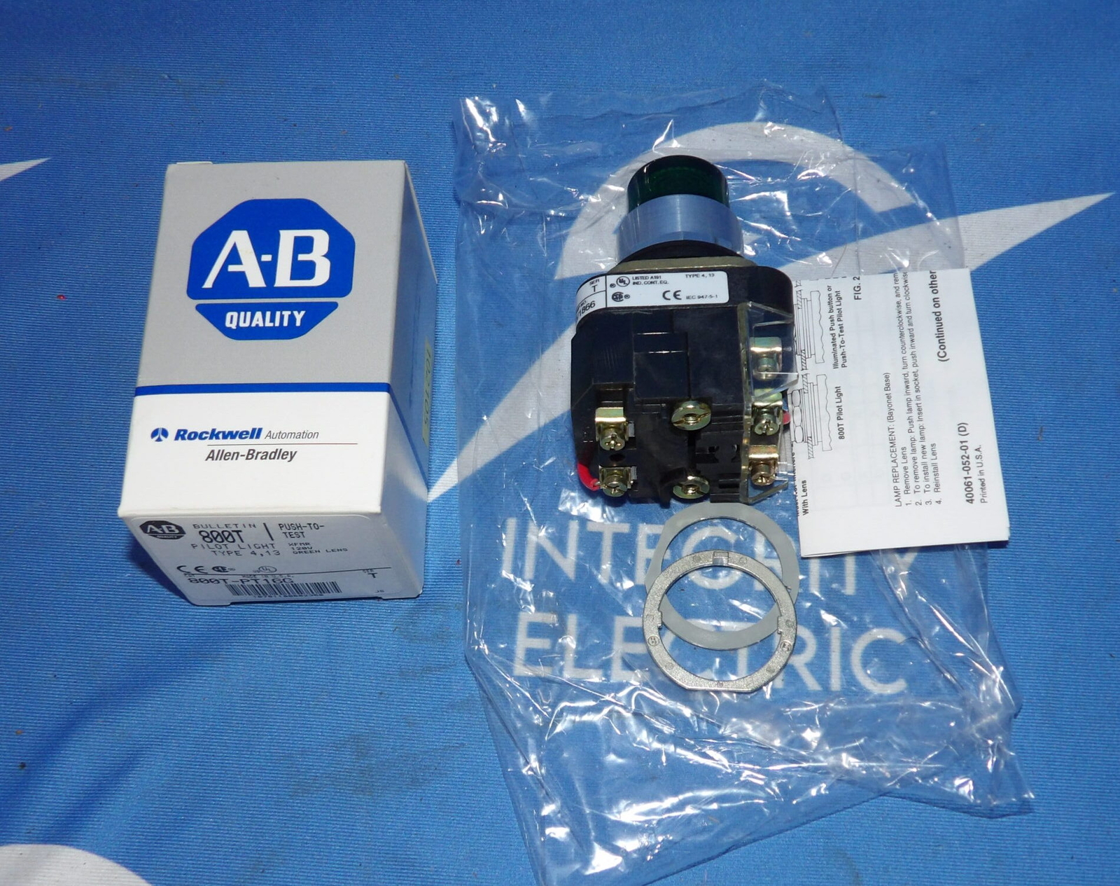 NIB Allen Bradley 800T-PT16G Series T Type 4,13 Green Pilot Light + 1 Year Wa…