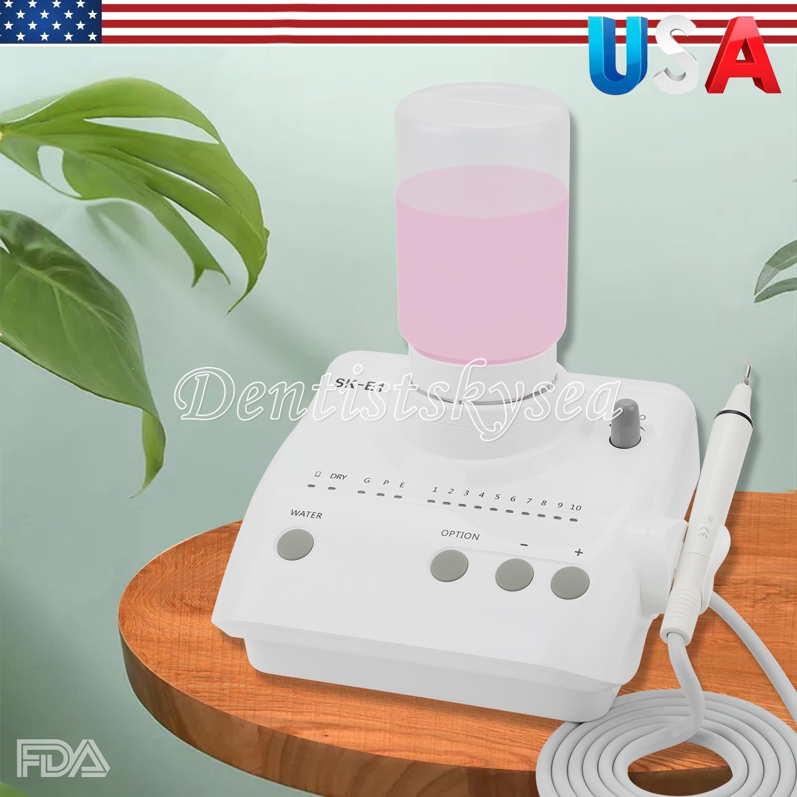 SK-E1 Dental Ultrasonic Piezo Scaler W/Handpiece Tips Bottles Fit EMS HOT