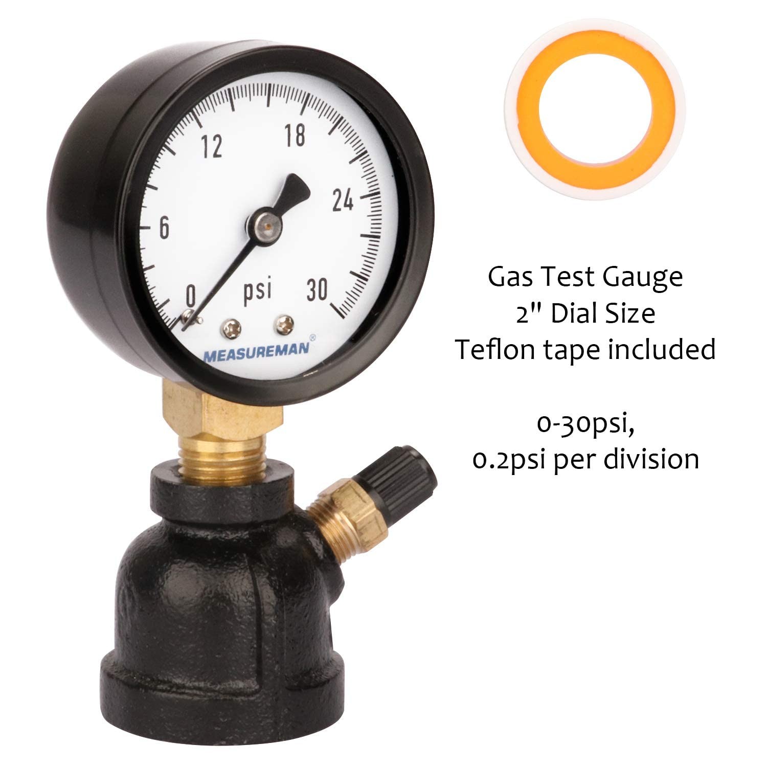 MEASUREMAN 2″ Forged Steel Gas Pressure Test Gauge Assembly, 3/4″ 2 inches