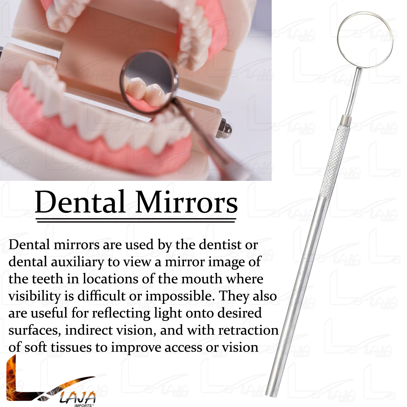 3 Pcs Dental Examination Kit Basic Hygiene Tweezer Mirror Explorer Cleaning Tool