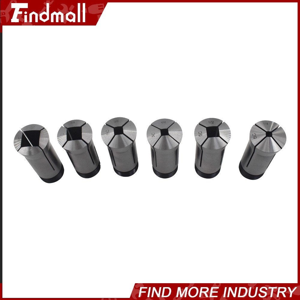 Findmall 5C Square Collet 6 PC Set 1/4″,5/16″,3/8″,1/2″,5/8″,3/4″