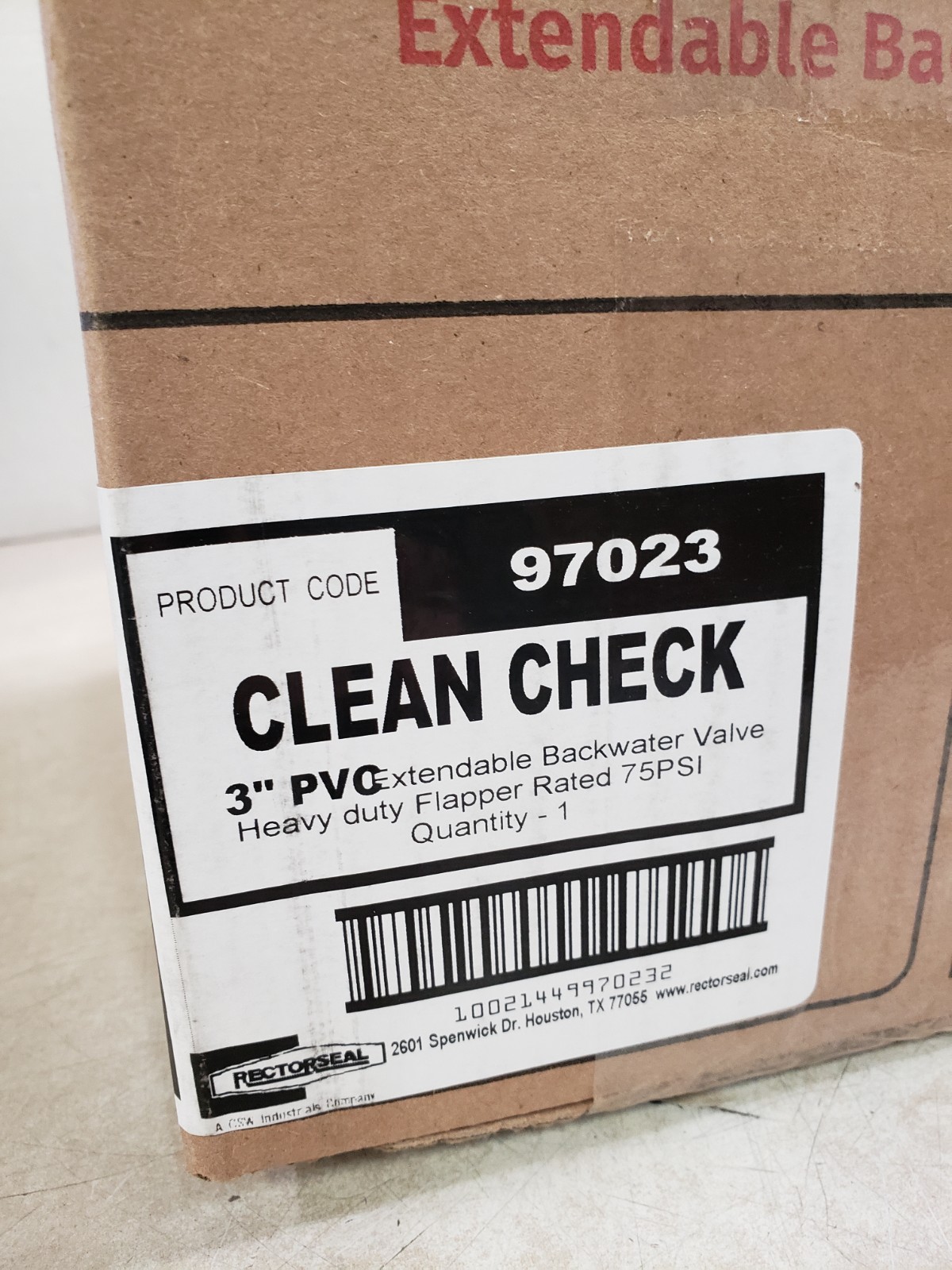 RectorSeal 97023 Clean Check 3″ Extendable Backwater Valve Sewer Backup Prevent
