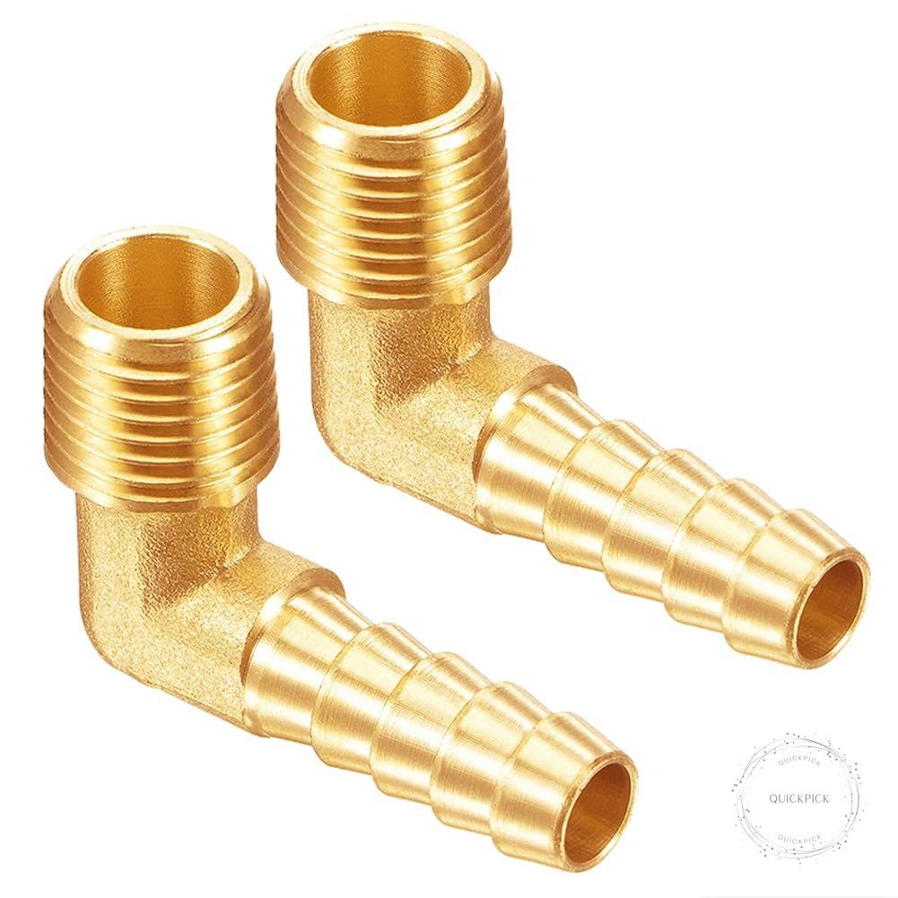 2PCS Brass 3/4″ NPT Male to 3/4″ Barb 90 Degrees Elbow Hose Barb Fittings Adapte