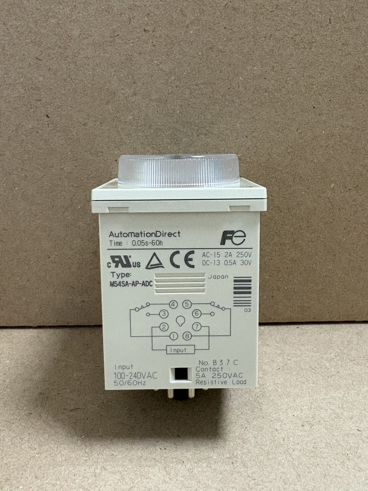 MS4SA-AP-ADC On-delay timer w/ selectable timing range from 0.05sec-60hrs