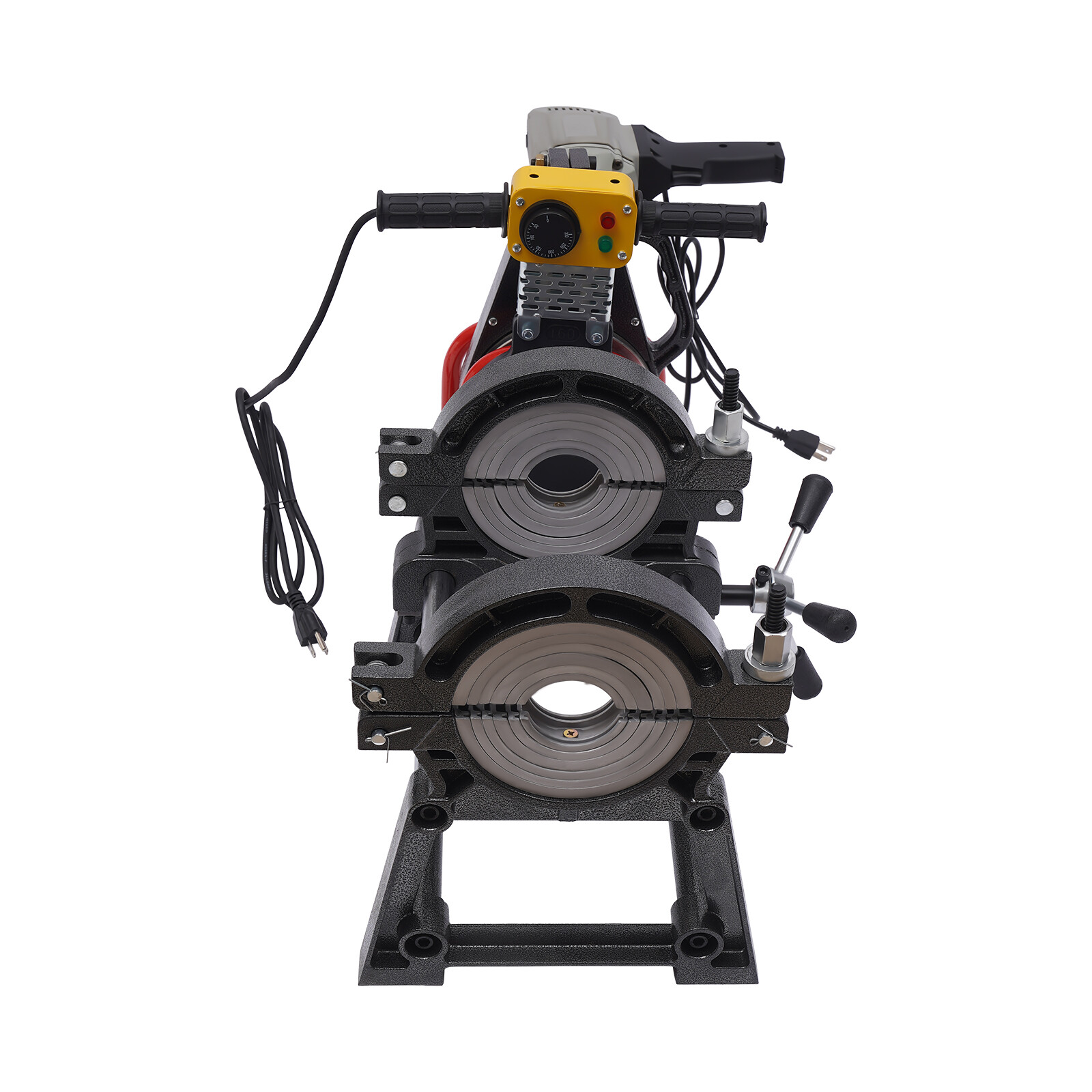 Pipe Fusion Welder 2 Clamps 63-200MM Manual PP PE HDPE Pipe Welding Machine 110V