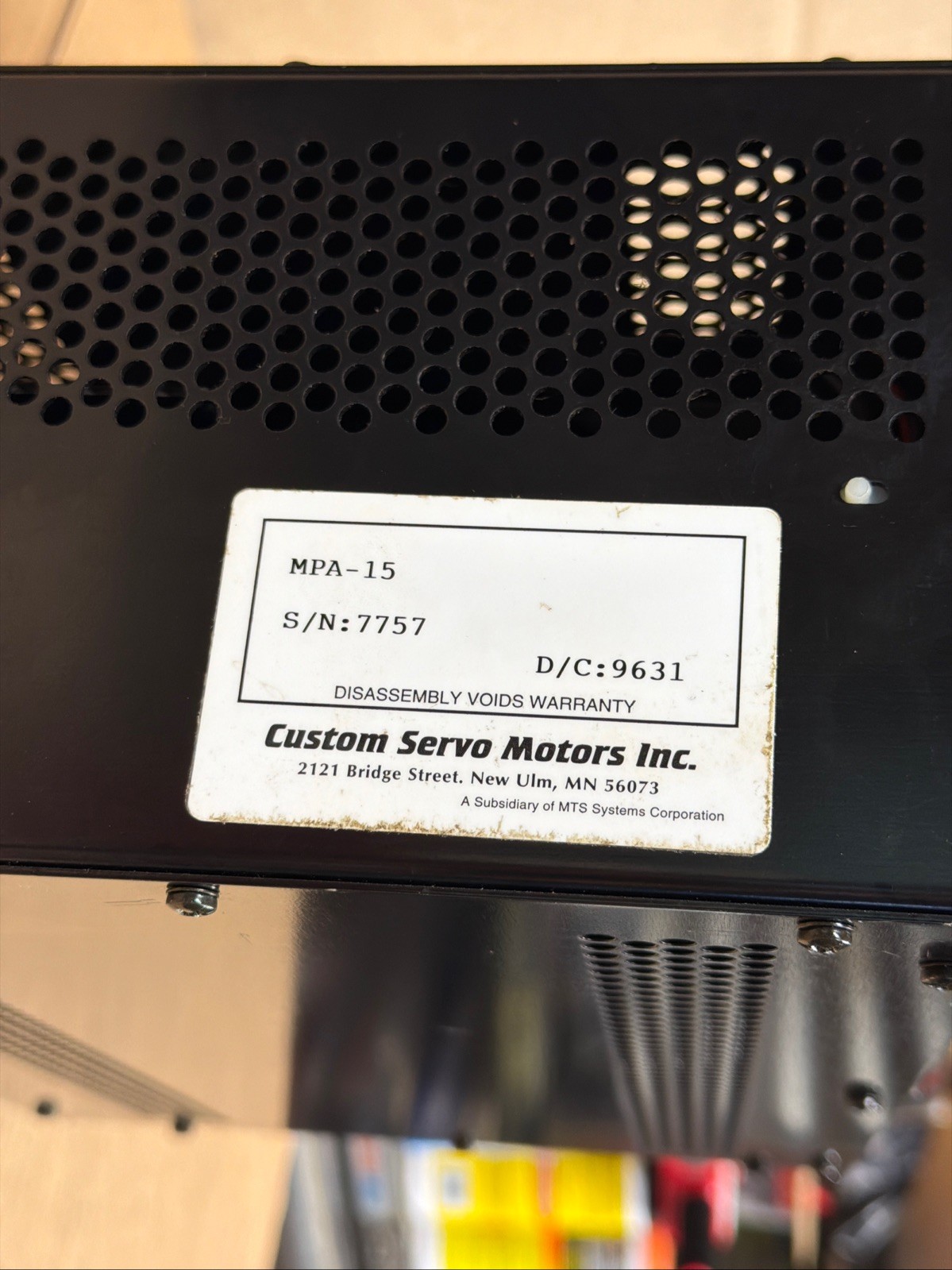 Custom Servo Motors MPA-15 Servo Drive Amplifier 9631 WARRANTY CLEAN FAST SHIP