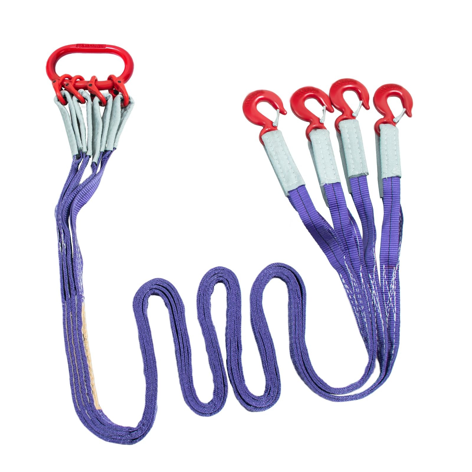 Kivomot 10ft (3m) Polyester Lifting Sling with G80 Hooks and 3 meters, Purple