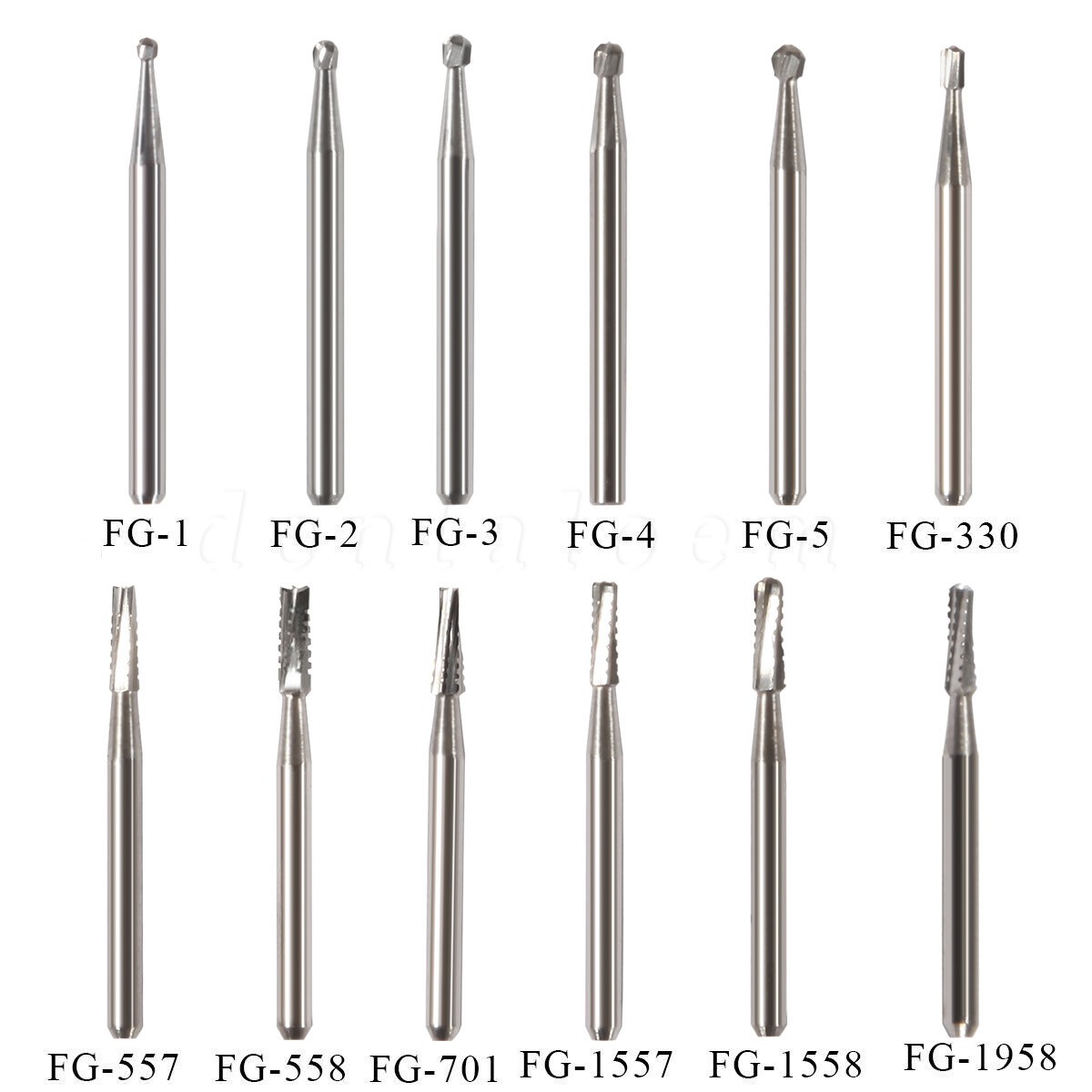 Round Carbide Dental Burs High Speed Handpiece Friction Grip Drill Bits