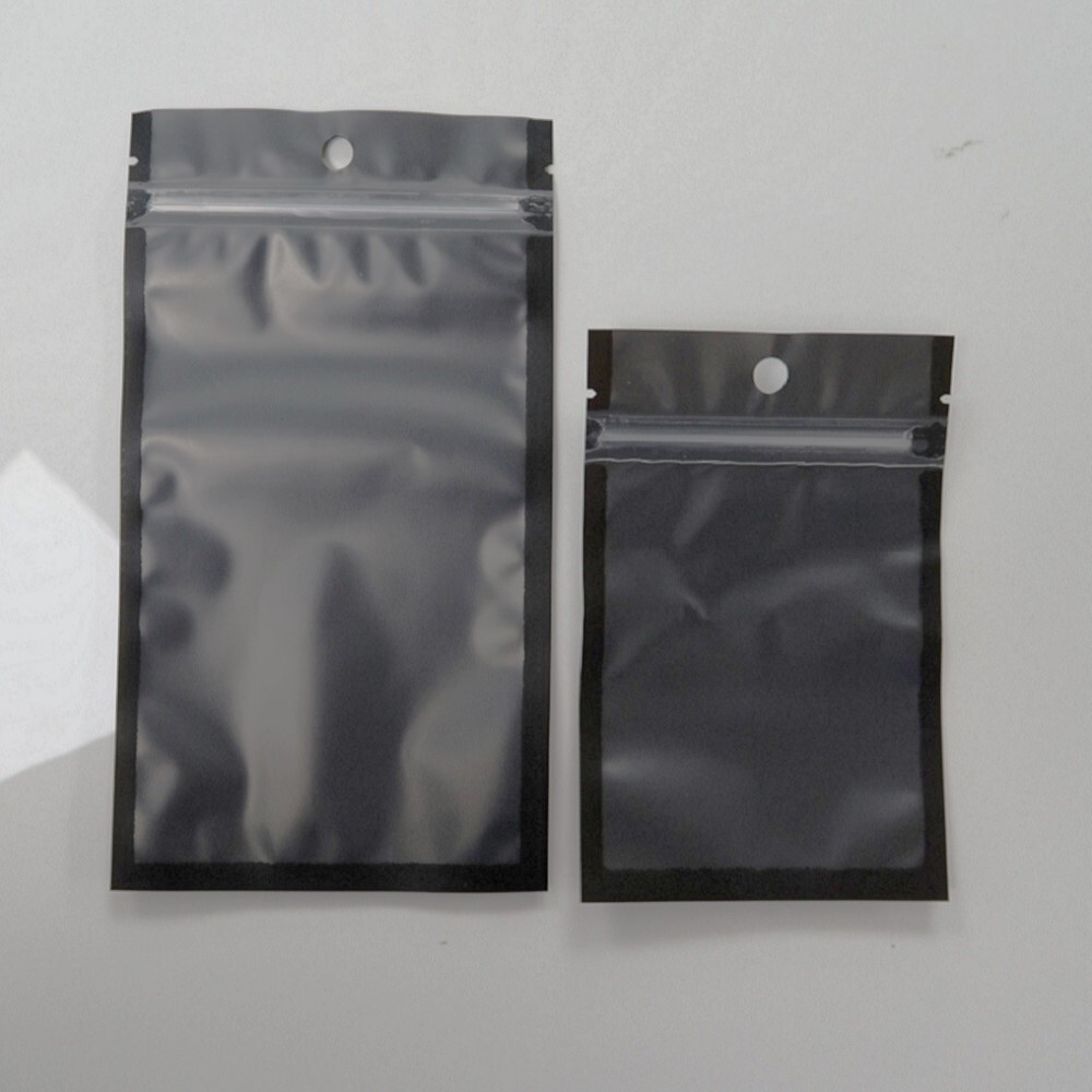 100 Flat Translucent/Black Mylar QuickQlick™Bags w/Hang Hole in Variety of Sizes