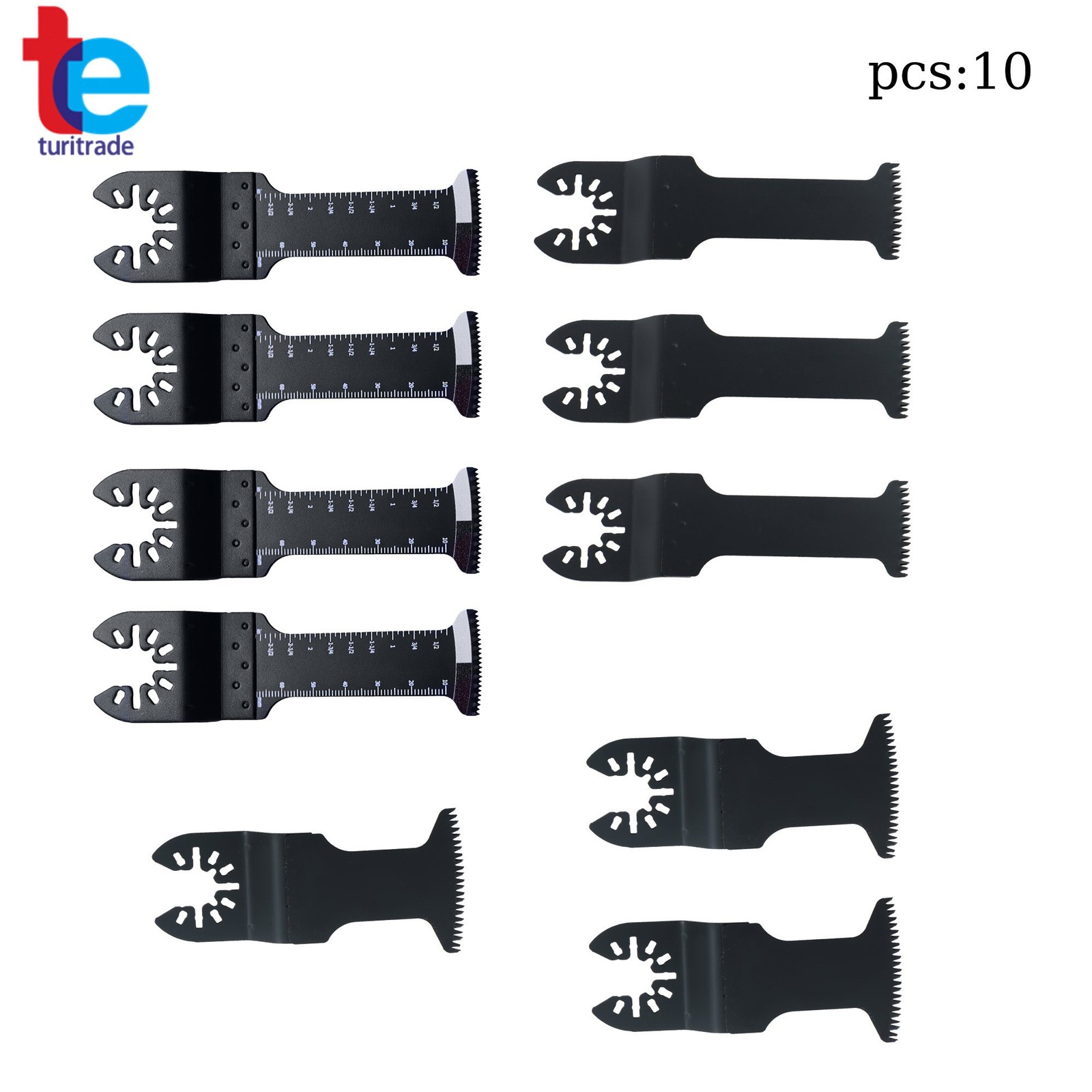 Extended 10-piece Japanese Tooth Oscillating Blades Multi Tool Blades Kit