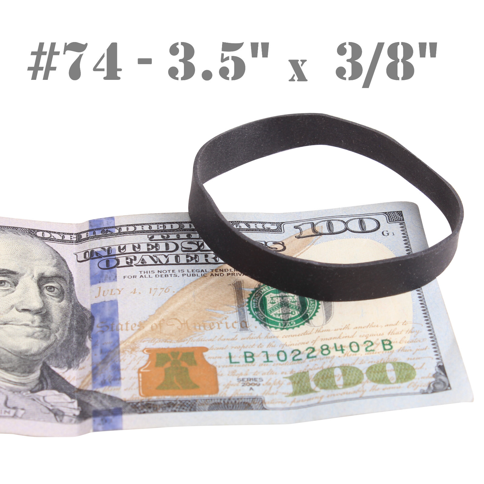 Platinum Rubber Bands #74 Size Blk (Extra Wide 375inch , Large) UV Rated US Made