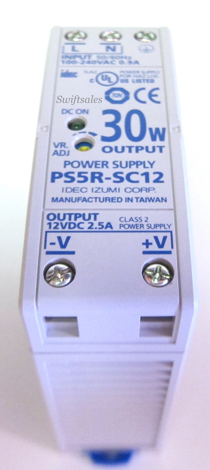 IDEC PS5R-SC12 – 12V DC 2.5A 30W Slim Line DIN Rail Switching Power Supply
