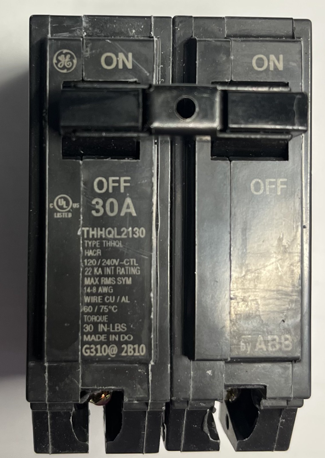 GE ABB THHQL2130 22Kaic 2P 30A 120/240 PLUG-IN CIRCUIT BREAKER (PRICED PER ITEM)