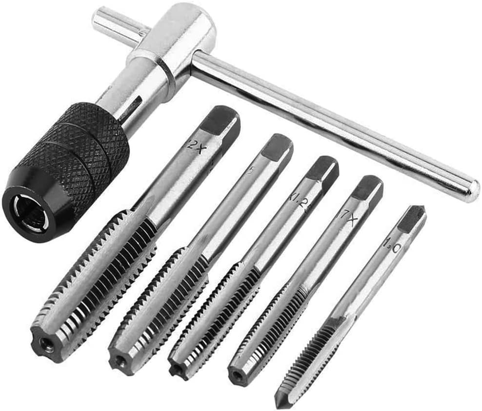 Set de 6 Machuelos con Maneral en T Ajustable para Metal Madera y Plastico