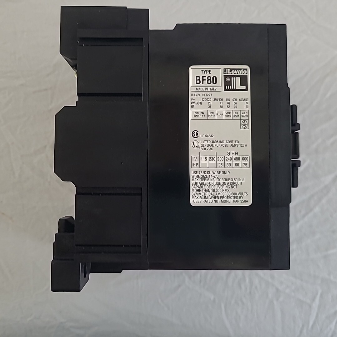 LOVATO BF80.00 BF80 120V 60Hz 110V 3P CONTACTOR -New Open Box-