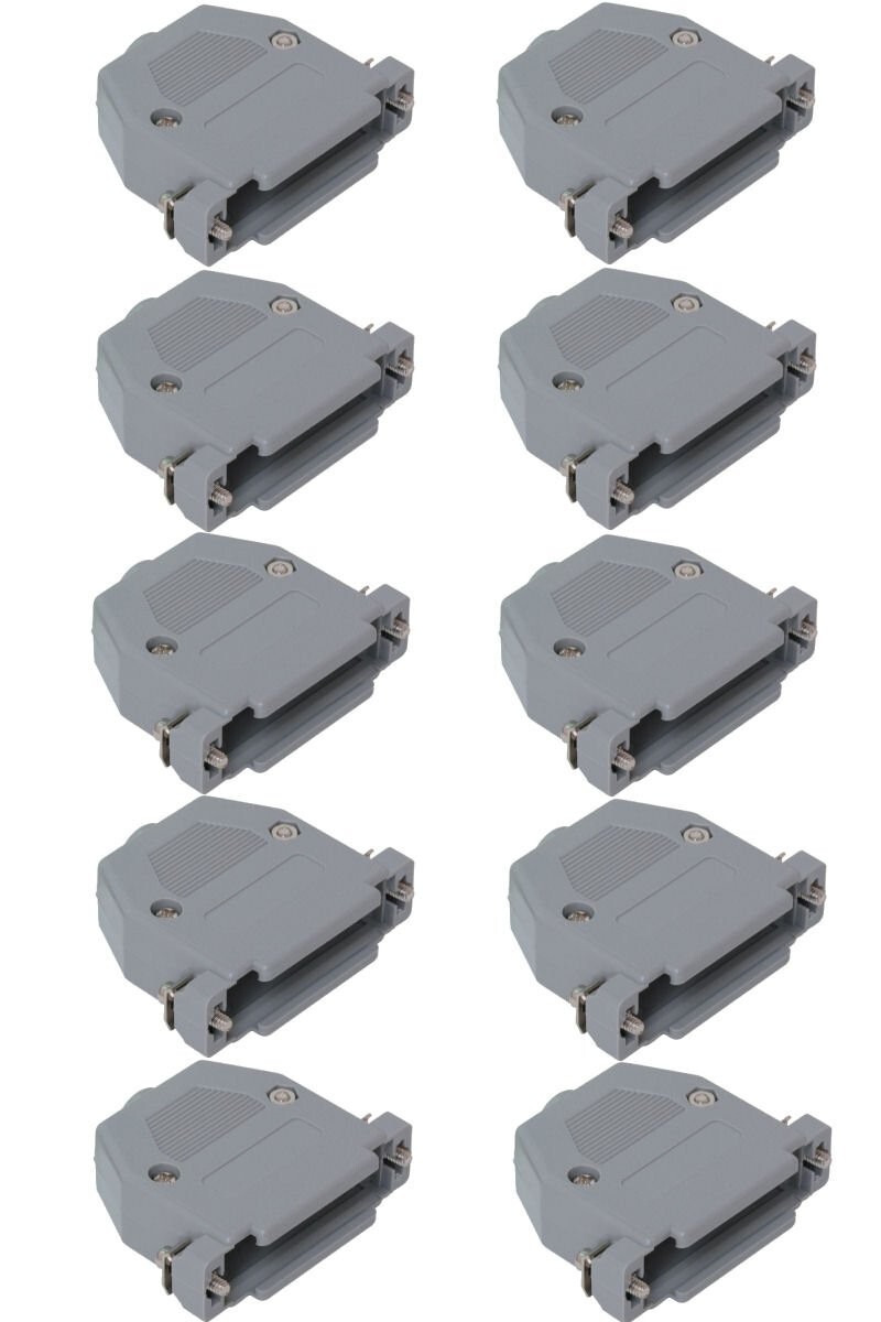 10 Pack DB25 D-SUB Plastic Hoods Shell 25Pin Connector Adapter Cover w/ Screws