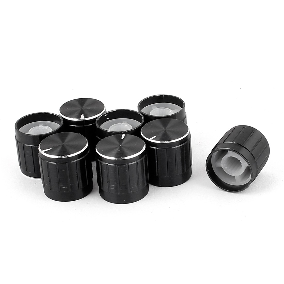 8pcs 6mm Hole Dia Metal Lamp Dimmer Rotary Switch Knob Control Black