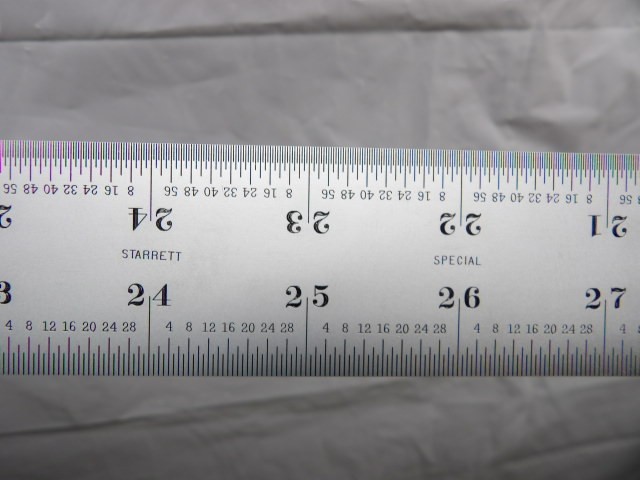 STARRETT 48 inch “SPECIAL” Shrink Steel Rule 1/8″ to Foot NOS