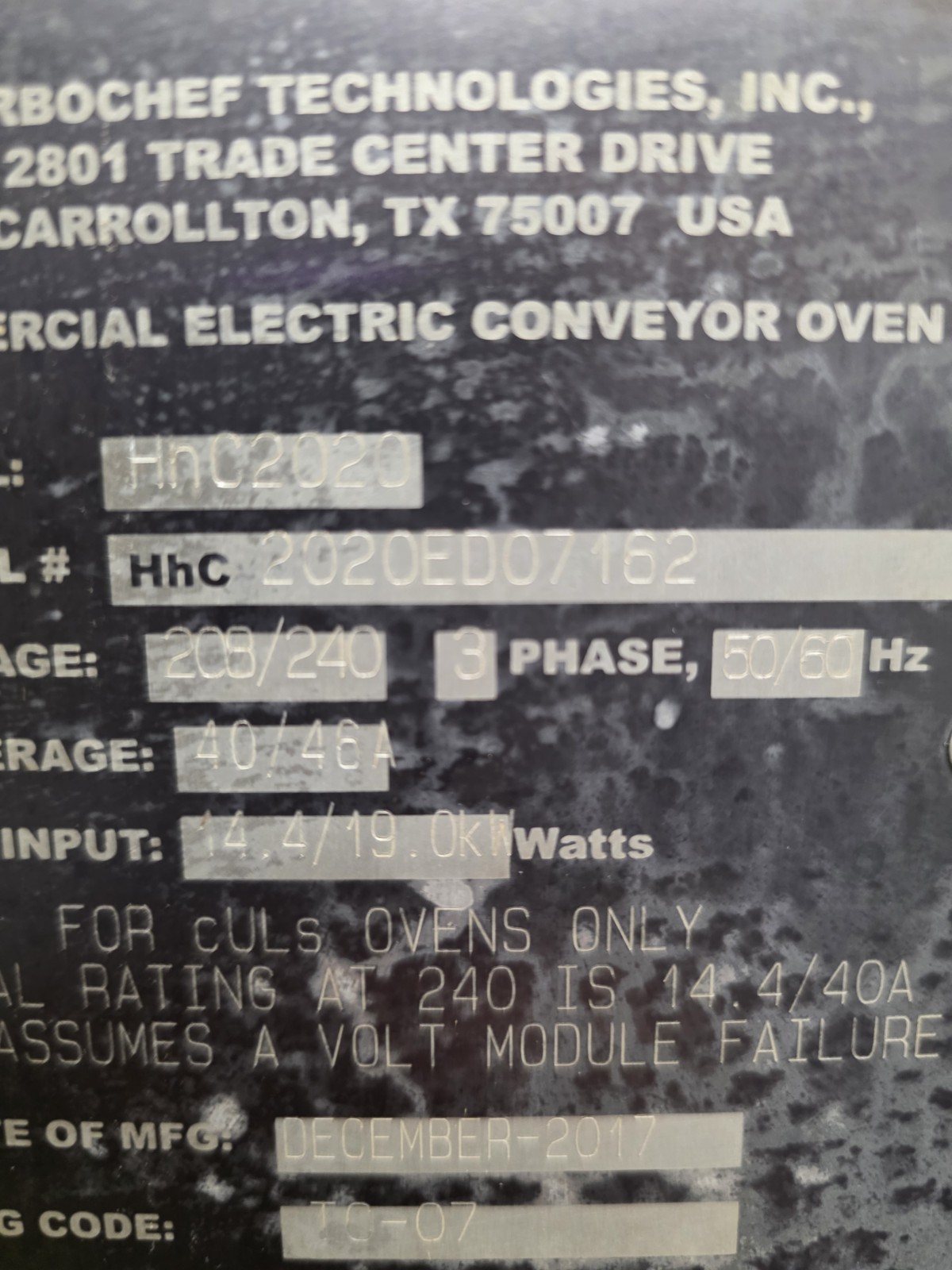 Triple Stack (3) TurboChef HHC2020 48″ Electric High H Conveyor Ovens, 220V/3 Ph