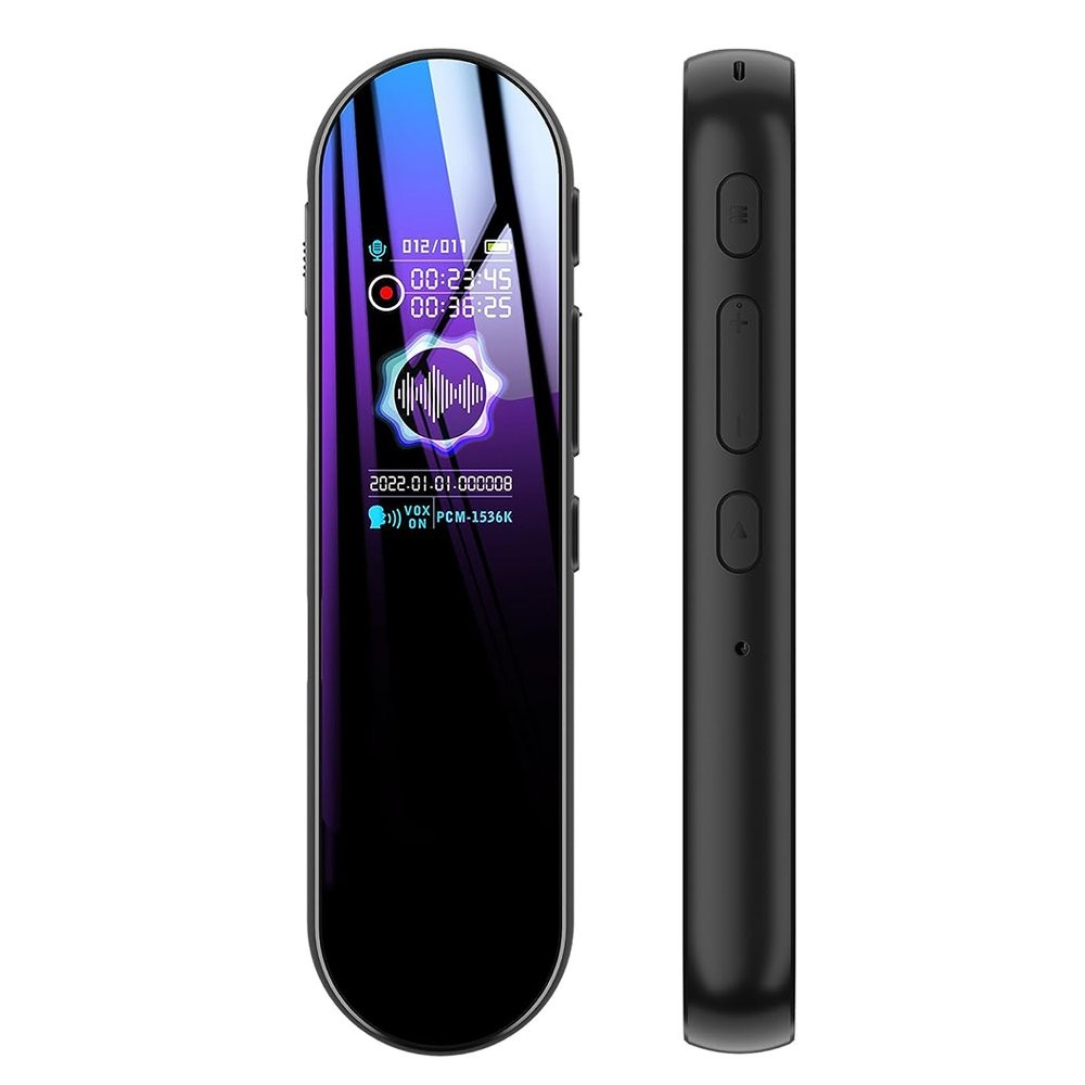 Digital Voice Recorder Dictaphone MP3 Player 1536Kbps Noise Cancelling 24H Work