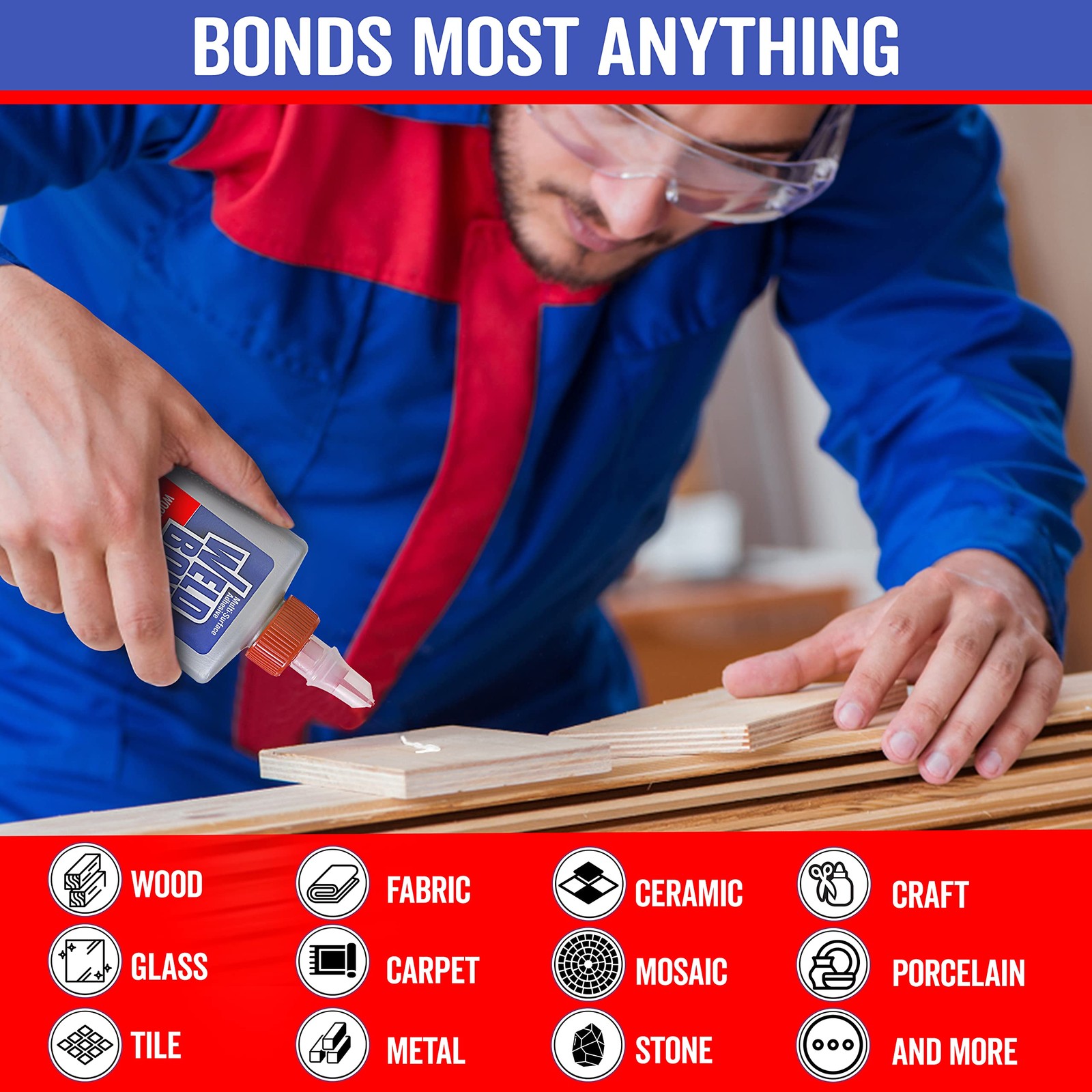 Multi-Surface Strong Glue – Fast Drying Glue for Wood, Tile, Ceramic, Pottery…
