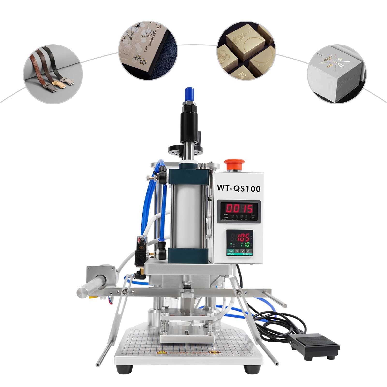 Pneumatic Hot Foil Stamping Machine PVC Leather Pu Paper Digital Emboss Machine