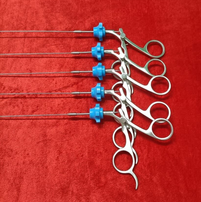 5pc – Hysteroscopy Semi Rigid Rotatable Alligator 5FR 40CM Reusable Instruments