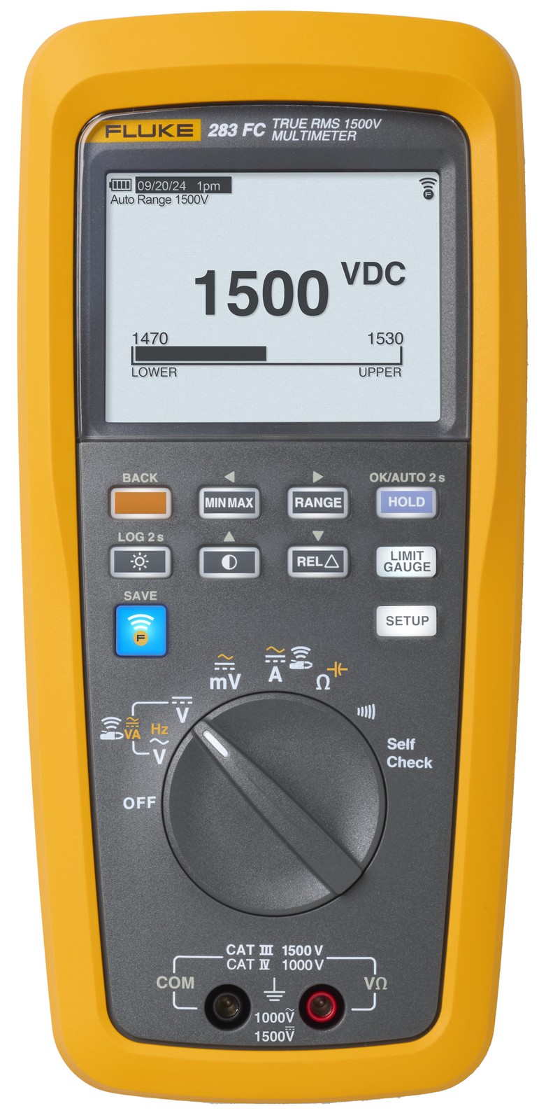 Fluke 283FC True RMS Wireless Multimeter, CAT III 1500 V, CAT IV 1000 V