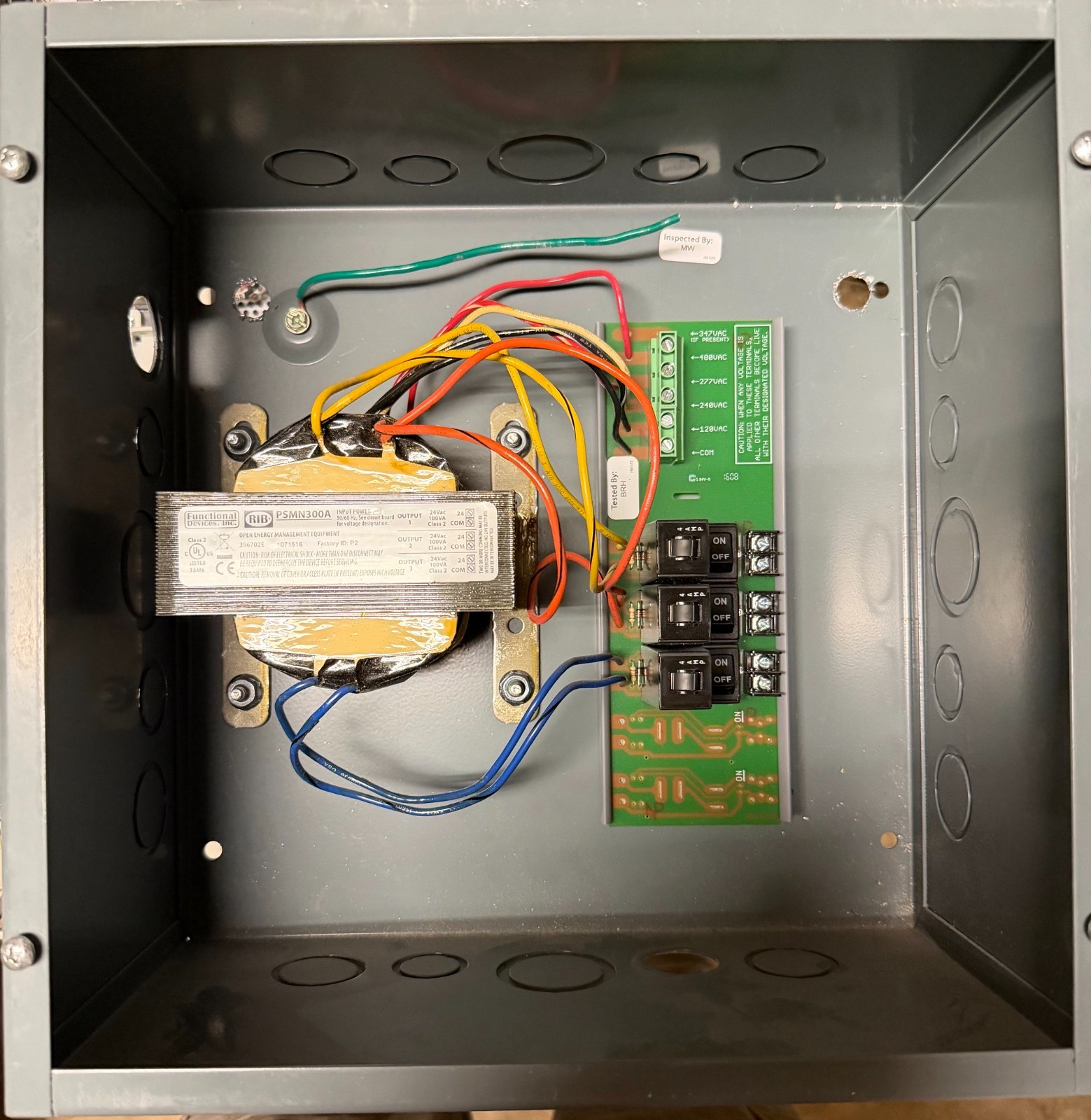 Functional Devices-RIB PSH300A Class 2 Transformer,(3)100Va,24Vac,Multi