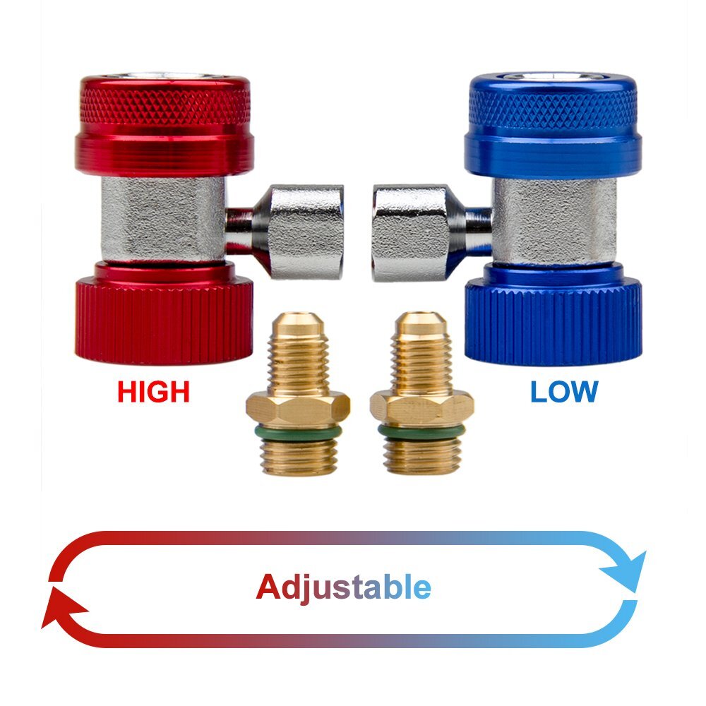 2PACK Quick Connector Adapter Coupler Auto A/C Manifold Gauge Low/High HVAC
