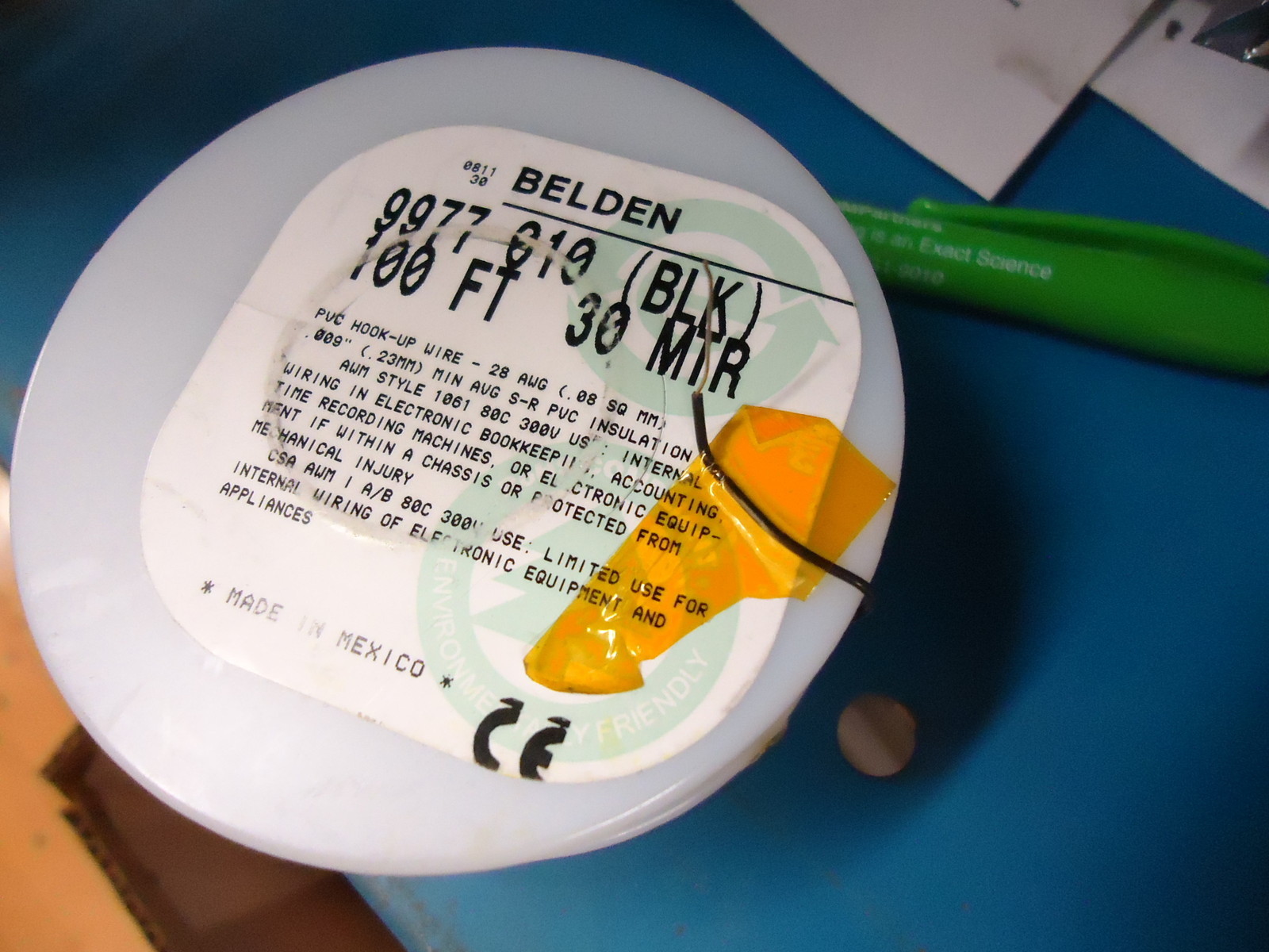 Belden 9977010100 WIRE HOOK UP 28AWG SOLID SEMI RIGID PVC 300V UL 1061 BLACK.