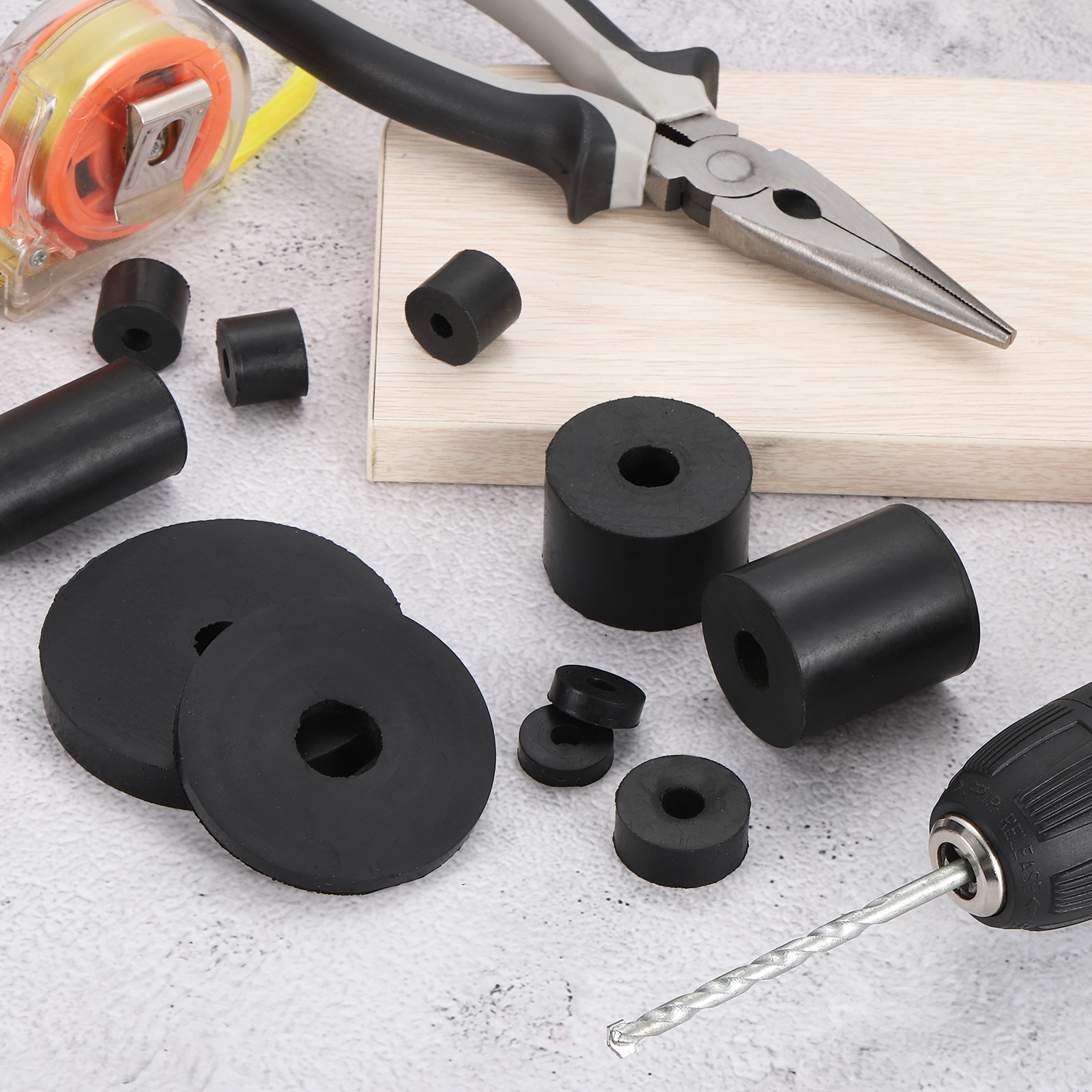 6Pcs Thick Rubber Spacer, 2-3/4 Inch OD x 1/2 Inch ID x 3/8 Inch Thickness