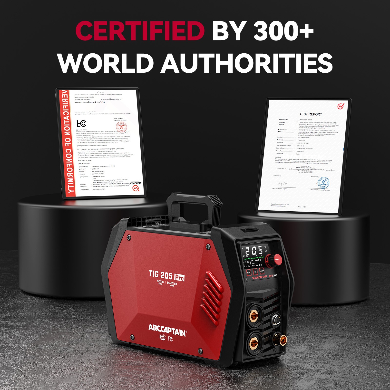 ARCCAPTAIN iControl TIG205 Pro 5 In 1 Cold Spot Stick/TIG Welder with Foot Pedal
