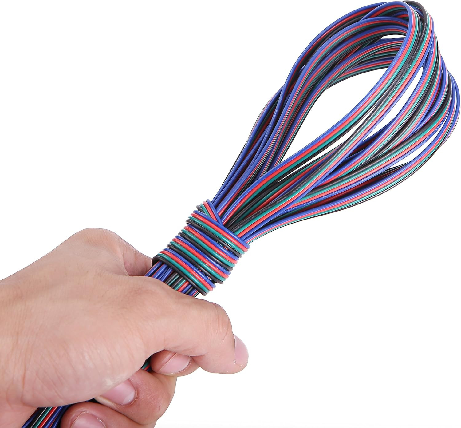100Ft(30.5M) 22 AWG 4Pin RGB Wire Extension Cable with Spool, Led Lights Wires S