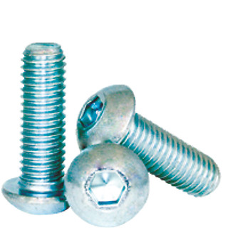 M6-1.00 x 8 mm Button Socket Caps, UNC 12.9 ISO 7380, Zinc-Bake Cr+3, FT, 25 Pk